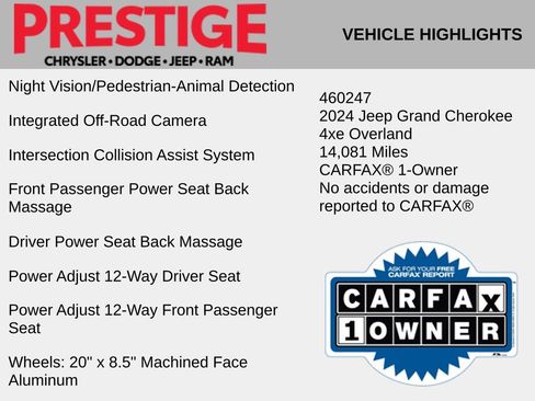 Used 2024 Jeep Grand Cherokee Overland w/ Advanced Protech Group III AWD/4WD image 10