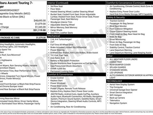 Certified 2024 Subaru Ascent Touring w/ Popular Package #2 image 33