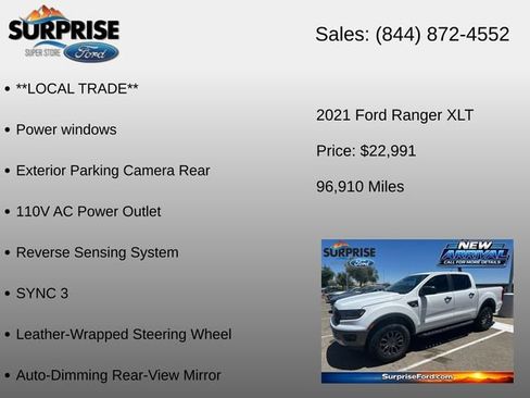 Used 2021 Ford Ranger XLT w/ Equipment Group 301A Mid RWD image 18