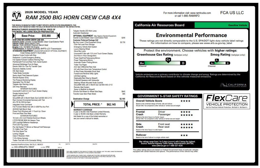 Certified 2026 RAM 2500 Big Horn AWD/4WD image 3