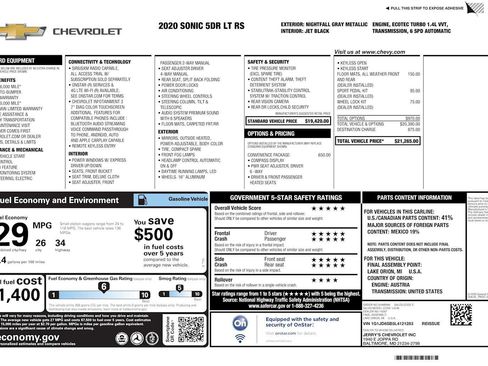 Used 2020 Chevrolet Sonic LT w/ Convenience Package image 32