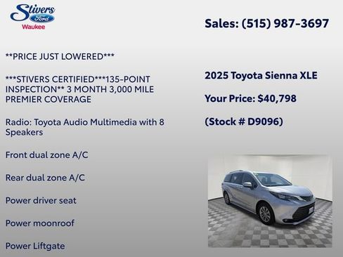 Used 2025 Toyota Sienna XLE FWD image 8