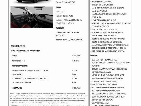 Used 2023 MAZDA CX-30 AWD 2.5 S w/ Preferred Package image 2