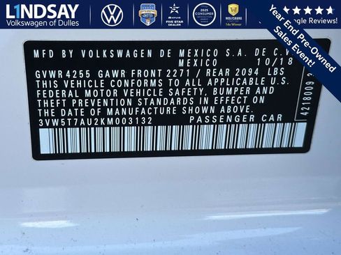 Certified 2019 Volkswagen GTI S w/ Driver Assistance Package image 25