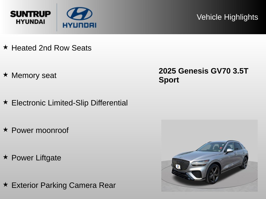 Used 2025 Genesis GV70 3.5T Sport w/ Sport Prestige Package AWD/4WD image 16
