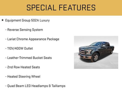 Used 2015 Ford F150 Lariat w/ Equipment Group 502A Luxury AWD/4WD image 13