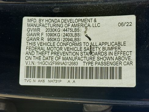 Used 2022 Honda Accord Touring image 39