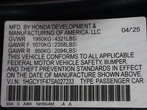 Certified 2025 Honda Accord SE image 30