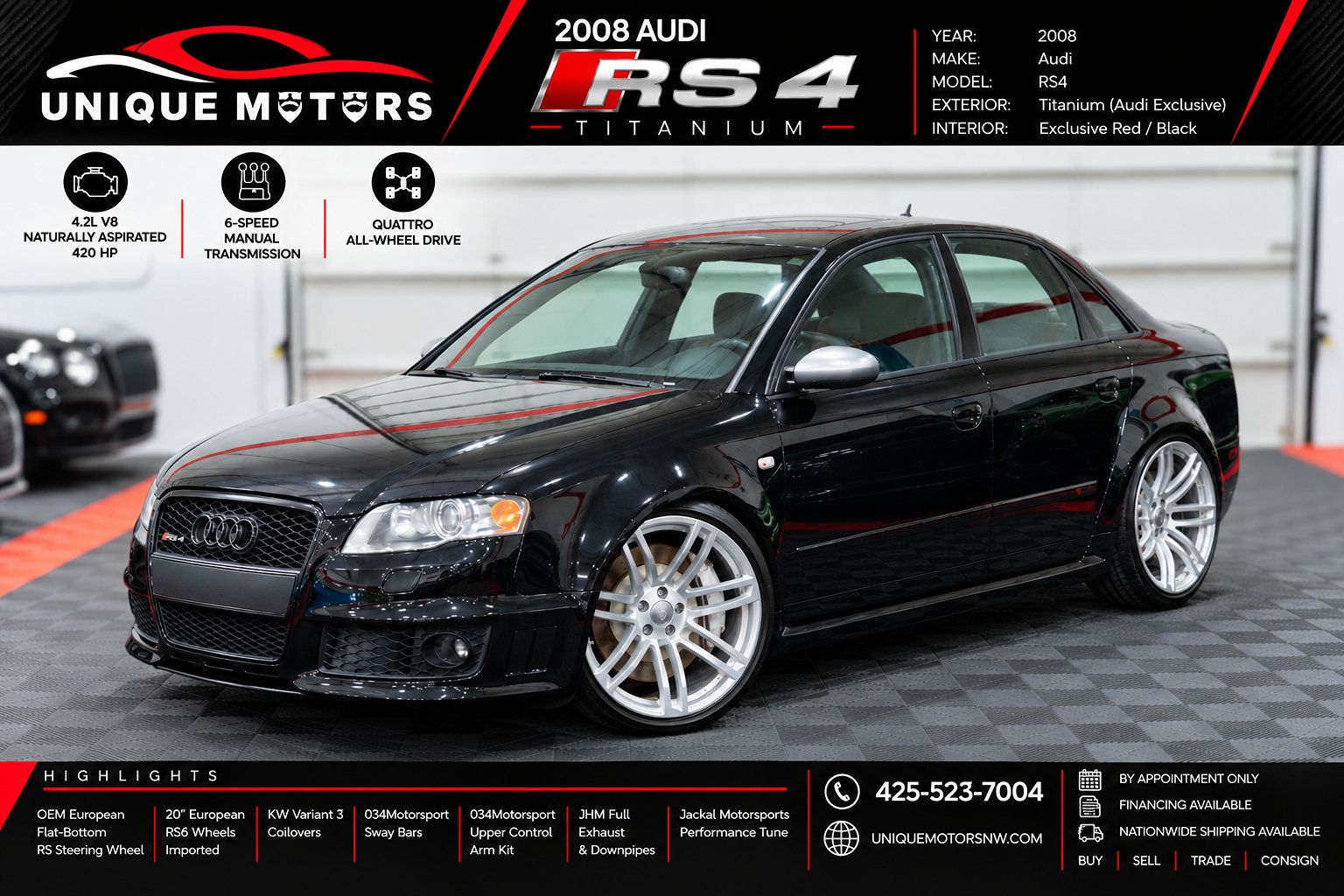 Used 2008 Audi RS 4 Sedan AWD/4WD image 1