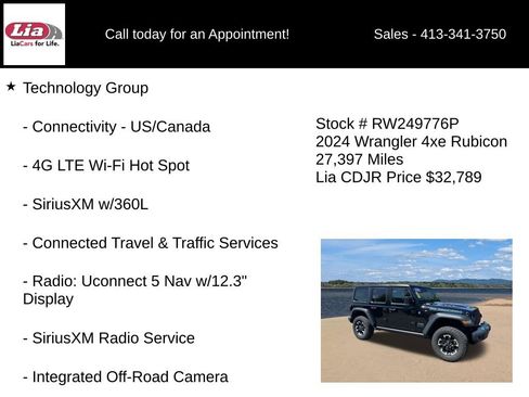 Used 2024 Jeep Wrangler Unlimited Rubicon 4xe w/ Technology Group AWD/4WD image 16