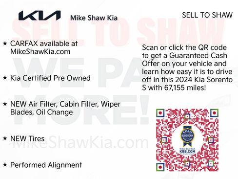 Certified 2024 Kia Sorento S w/ Panoramic Sunroof Package FWD image 14