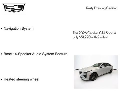 New 2026 Cadillac CT4 Sport AWD/4WD image 4