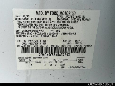 Used 2019 Ford Flex SEL w/ Equipment Group 202A FWD image 34