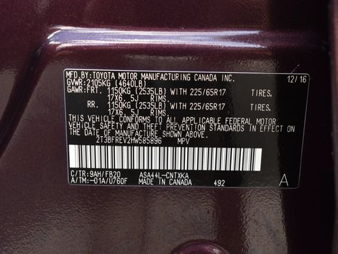 Used 2017 Toyota RAV4 LE w/ All Weather Liner Package AWD/4WD image 62