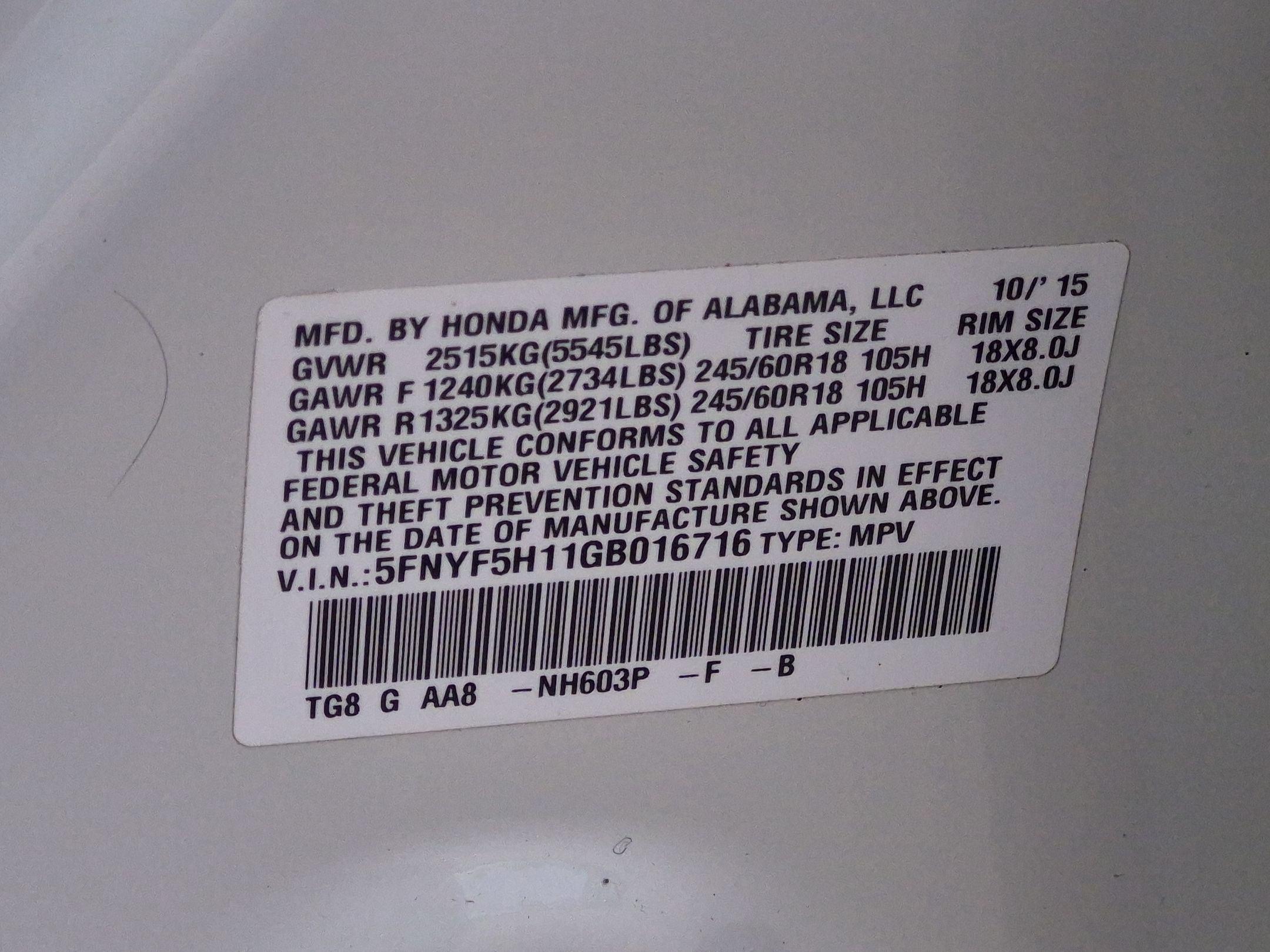 Used 2016 Honda Pilot LX image 33