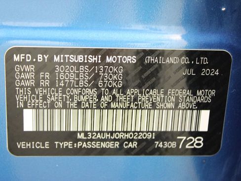 Used 2024 Mitsubishi Mirage ES FWD image 27