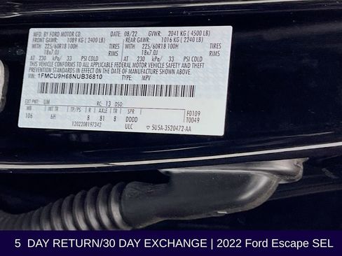 Used 2022 Ford Escape SEL image 37