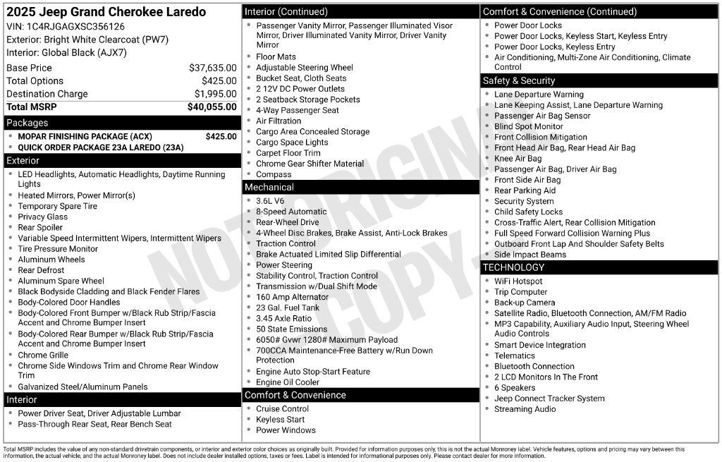 Used 2025 Jeep Grand Cherokee Laredo w/ MOPAR Finishing Package RWD image 12