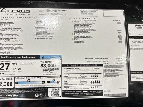 New 2026 Lexus TX 500h AWD image 43