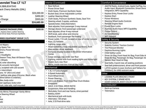 Used 2020 Chevrolet Trax LT w/ LT Convenience Package FWD image 3