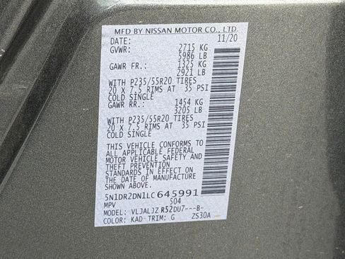 Used 2020 Nissan Pathfinder Platinum image 42