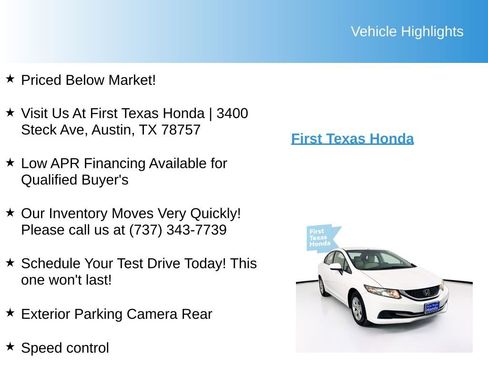 Used 2015 Honda Civic LX image 9