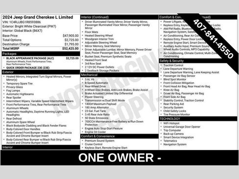 Used 2024 Jeep Grand Cherokee L Limited w/ Black Appearance Package image 1