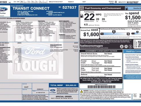 Used 2022 Ford Transit Connect XL w/ CNG/LPG Engine Prep Package image 15