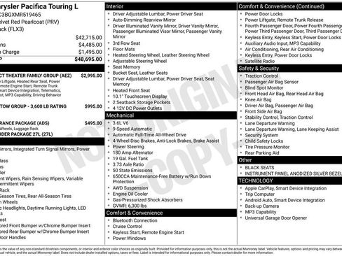 Used 2021 Chrysler Pacifica Touring-L w/ Uconnect Theater Family Group AWD/4WD image 5