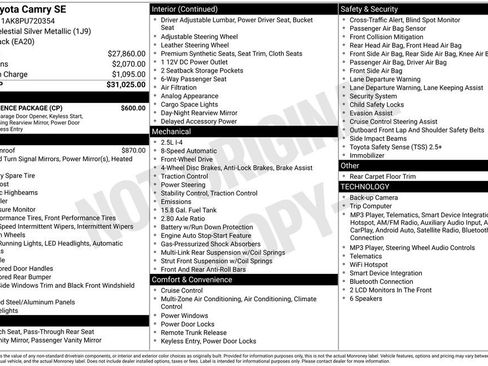 Used 2023 Toyota Camry SE w/ Convenience Package FWD image 7
