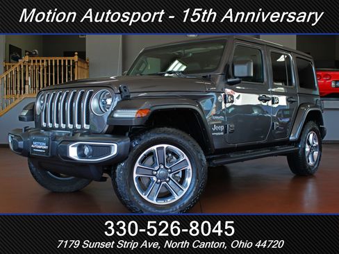 Used 2021 Jeep Wrangler Unlimited Sahara w/ Uconnect 4C Nav & Sound Group AWD/4WD image 1