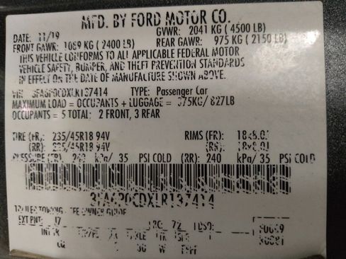 Used 2020 Ford Fusion SEL FWD image 33