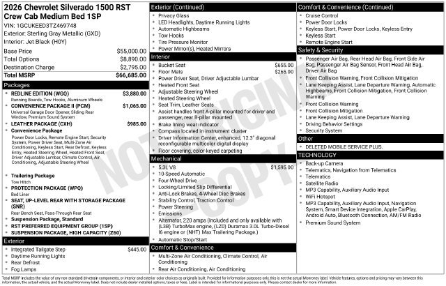 New 2026 Chevrolet Silverado 1500 RST w/ Redline Edition AWD/4WD image 4