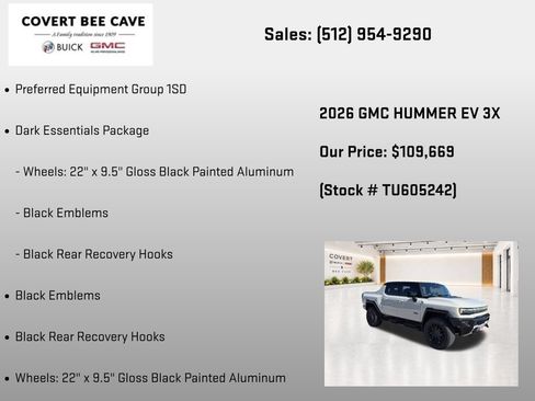 New 2026 GMC Hummer EV 4x4 Crew Cab w/ LPO, Dark Essentials Package image 7