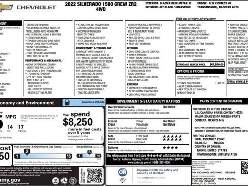 Used 2022 Chevrolet Silverado 1500 ZR2 w/ Technology Package AWD/4WD image 14