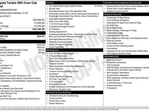 Used 2024 Toyota Tundra SR5 w/ SX Package AWD/4WD image 35