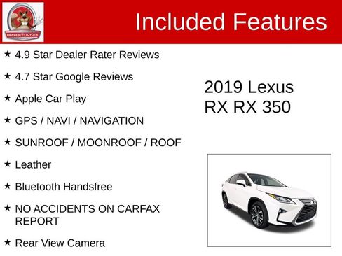 Used 2019 Lexus RX 350 FWD w/ Navigation Package image 4