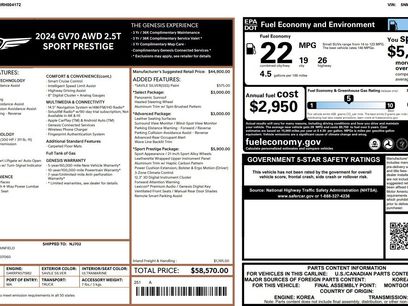 Used 2024 Genesis GV70 2.5T w/ Sport Prestige Package