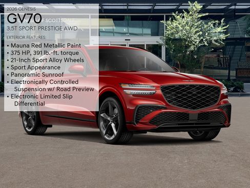 New 2026 Genesis GV70 3.5T Sport Prestige w/ G1 Accessory Package AWD/4WD image 3