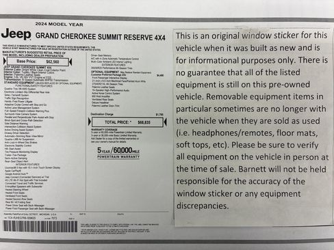 Certified 2024 Jeep Grand Cherokee Summit AWD/4WD image 2