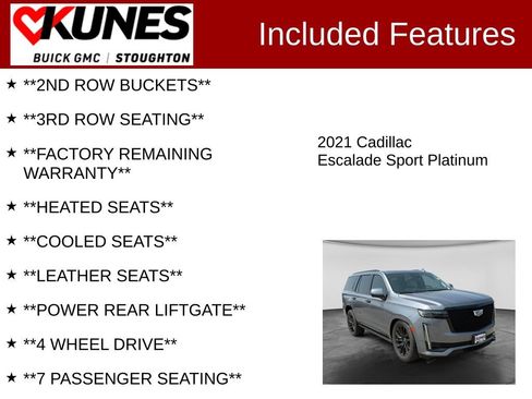 Used 2021 Cadillac Escalade Sport Platinum w/ LPO, ONYX Package AWD/4WD image 3