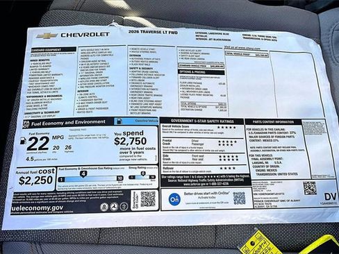 New 2026 Chevrolet Traverse LT w/ LPO, Floor Liner Package image 12