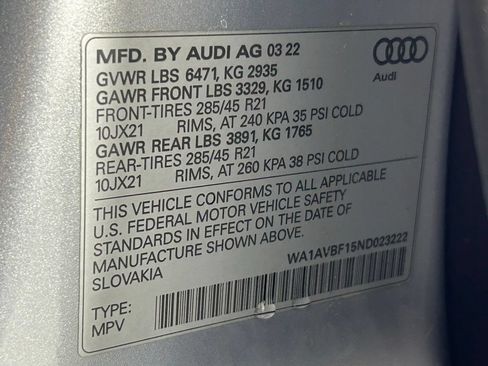 Used 2022 Audi Q8 Premium w/ Convenience Package AWD/4WD image 41