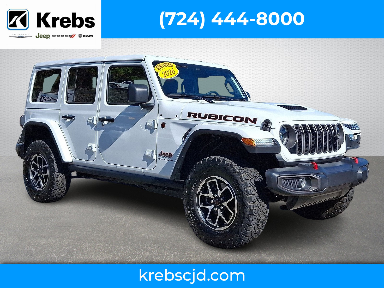 Certified 2026 Jeep Wrangler Unlimited Rubicon w/ Safety Group AWD/4WD image 1