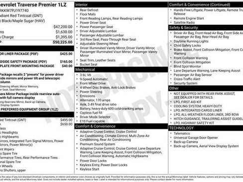 Certified 2023 Chevrolet Traverse Premier w/ LPO, Floor Liner Package FWD image 24