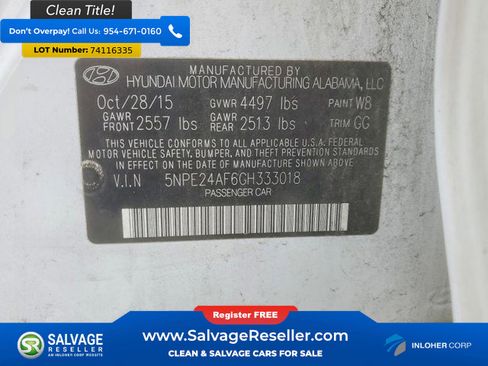 Used 2016 Hyundai Sonata SE image 16