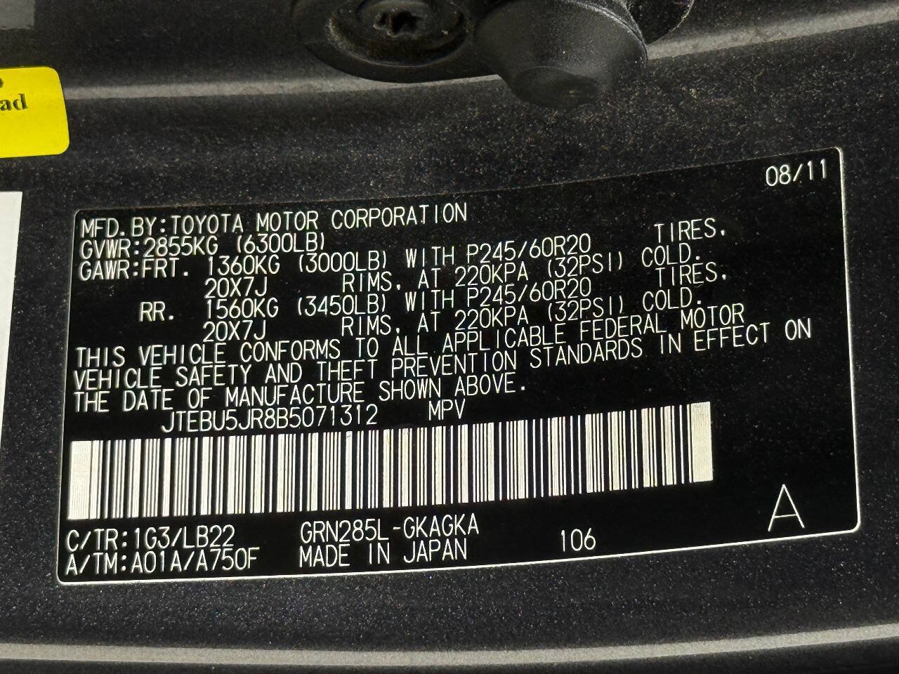 Used 2011 Toyota 4Runner Limited AWD/4WD image 92