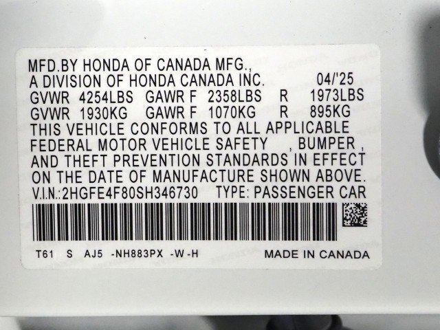 Used 2025 Honda Civic FWD Hybrid Sedan image 59