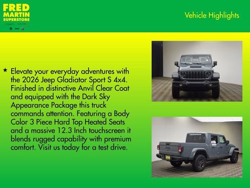 New 2026 Jeep Gladiator Sport image 7