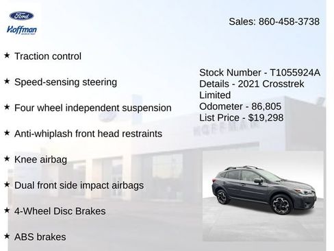Used 2021 Subaru Crosstrek 2.5i Limited w/ Moonroof Package 1 AWD/4WD image 15